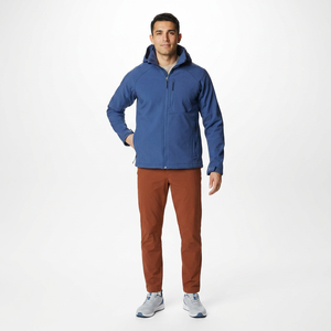 Finer Threads Men's Softshell Jacket Waterproof Hooded Comfortable Stand Collar <b>Canvas</b> Fabric Outdoor Autumn Vintage All Sizes - Product Image 1