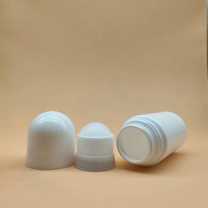 White cylinder roll on With Dome Caps For Personal Care Use - Product Image 1