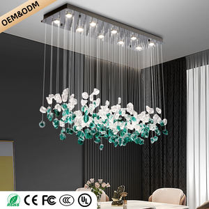 Lámpara de Techo para Comedor, Estilo Nórdico, para Villa Dúplex, Lámpara Colgante de Cristal Verde, Lámpara LED de Techo Alto para Sala de Estar - Product Image 4