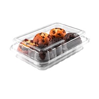 Boîtes alimentaires jetables en PET transparentes pour boulangerie, desserts, tranches, sandwichs, gâteaux, avec couvercles à charnières