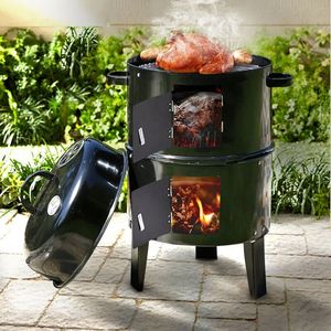 Gril de <span class=keywords><strong>Barbecue</strong></span> sans fumée 3 en 1, fumeur de <span class=keywords><strong>Barbecue</strong></span> à charbon de bois 3 couches, tour à baril <span class=keywords><strong>Vertical</strong></span>, gril de <span class=keywords><strong>Barbecue</strong></span> fumé - Product Image 5