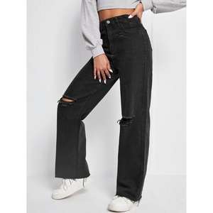 FUNKY JEANS Denim extensible de luxe Tissu écologique durable Brodé Tailles 26-40 Osca International Noir NU56 - Product Image 3