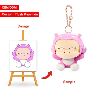 Hot Sale Custom Kawaii 5CM Plush Toy Keychain Animal Plush Monkey Keychain