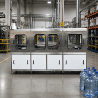 Machine de remplissage d'eau en fût de 5 gallons (19 litres) à petite échelle 100 BPH, équipement de remplissage de seaux d'eau minérale pour l'industrie et les entreprises