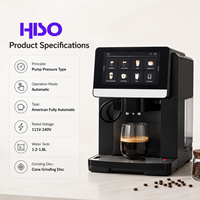 Machine à café entièrement automatique intelligente à écran tactile, type vapeur à pression intégrée, pour la maison et le bureau