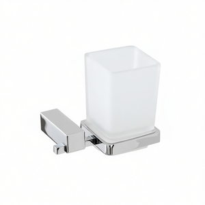 Portacepillos de dientes cromado serie Unica, 9x12xh17 cm, accesorio de baño montado en la pared - Product Image 3