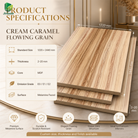 Panneau MDF mélaminé Jinbase 18 mm, couleur crème caramel, E0, 1220x2440 mm, panneau de fibres à densité moyenne mélaminé pour meubles