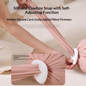 Oreiller pour femmes enceintes en pur coton avec rembourrage en micro-particules EPS, réglable, pour la protection abdominale et lombaire, type bonbon, pour dormir sur le côté - Product Image 4