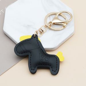 Wholesale Horse Leather Keychain New Design Cute Pegasus Animal PU Leather Keychain Luxury <b>Bag</b> Charms - Product Image 6