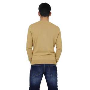 Suéter de Punto para Hombre, Color Camel, Manga Larga, Cuello Redondo, Estilo Casual - Product Image 3