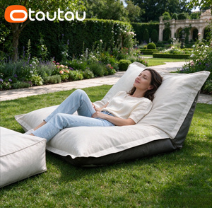 OTAUTAU 140x180cm Copertura per <span class=keywords><strong>Pouf</strong></span> Moderno in Cotone e Lino Spesso e Morbido, <span class=keywords><strong>Impermeabile</strong></span> e Rimovibile, per Interni ed Esterni - Product Image 3