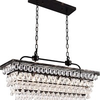 Bar rétro nordique salon lustre transfrontalier rectangulaire créatif fer raisin campagne Style cristal pendentif lumières