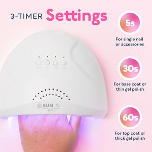 Lámpara <span class=keywords><strong>UV</strong></span> LED para Uñas y <span class=keywords><strong>Luz</strong></span> para Secar Esmalte de Uñas con 3 Temporizadores SUNone Blanca - Product Image 3