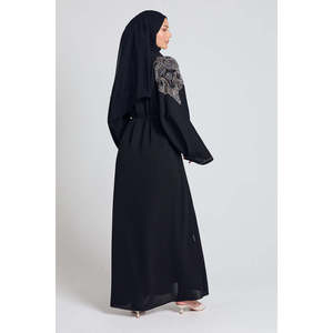 Abaya aperta di lusso con <span class=keywords><strong>motivi</strong></span> a mosaico in cristallo impreziositi <span class=keywords><strong>abiti</strong></span> <span class=keywords><strong>da</strong></span> <span class=keywords><strong>sera</strong></span> - Product Image 3
