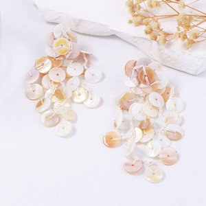 Fashionable Circle Shell Stitching <b>Holiday</b> Style Women's <b>Earrings</b> - Product Image 5
