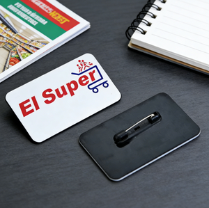 Placa de Identificación Personalizada de Aleación de Zinc de Dos Colores con Clip y Letras Grabadas para Empleados de Supermercados - Product Image 2