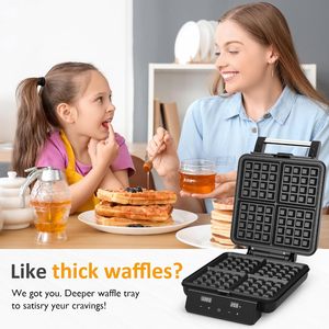 1000W Fluffy Restaurant Style Easily Clean Stainless Steel Non Stick 4 Slice Big Waffle Belgian Waffle <b>Maker</b> - Product Image 2