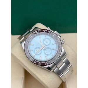 นาฬิกาข้อมือผู้ชาย ระบบอัตโนมัติ กลไกตูร์บิญอง 4131 สไตล์ธุรกิจ หน้าปัดสีฟ้าใส เรืองแสง ฝาหลังโปร่งใส - Product Image 4