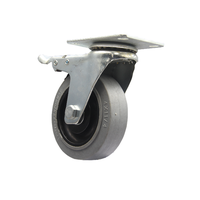 Roues pivotantes industrielles ESD en caoutchouc thermoplastique conducteur gris, largeur de roue 5 pouces, 32 mm, avec frein, pour chariot de manutention
