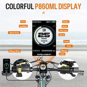 Bicicleta Eléctrica Accolmile 2024 Cola Bear Verde/Negra 27.5/29 Pulgadas 48v 20ah Motor Central 840wh 750w Potencia 60km de Autonomía Integrada - Product Image 3