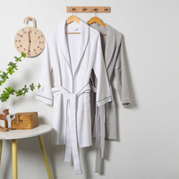 Vente en gros Peignoir 5 étoiles personnalisé avec logo Peignoir de luxe pour hôtel spa Kimono blanc Robe gaufrée d'été pour femmes couleur crème glacée piscine rose