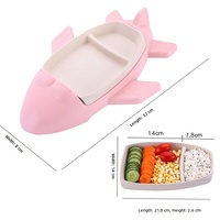 Ensemble de vaisselle pour enfants en forme d'avion, assiettes divisées, bol à riz, ensemble d'alimentation en silicone pour bébé, vente en gros d'usine