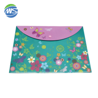 Pochette de classement A4 transparente en PVC/PP étanche avec bouton-pression pour documents scolaires