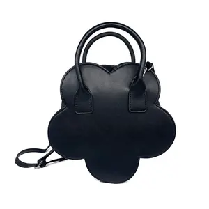 Custom Gothic Flower Bag Artificial Leather 5 Petal Flower Shape Women's Single Handbag