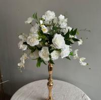 J-FB164 Vente en gros de boules de fleurs noires, centre de table en rose noire, boule de fleurs artificielles en soie, décoration de centre de table pour mariage