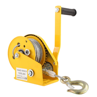 Treuil manuel compact et compact avec câble en acier de 7 mètres et longueur de câble réglable pour les travaux de remorquage sur le terrain