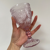 Vente chaude lilas 300ml Vintage verre gobelets à vin violet Grand événement fournitures de fête pour les réceptions de mariage