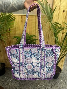 กระเป๋าผ้าฝ้ายสไตล์ชัยปุระ กระเป๋าช้อปปิ้ง/กระเป๋าสะพายไหล่ กระเป๋าเย็บลายตาราง สำหรับผู้หญิง กระเป๋าเดินทาง กระเป๋าถือสุดสัปดาห์ กระเป๋าถือทำมือ - Product Image 2