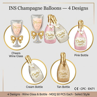 Ballons en aluminium mats style Ins pour bouteilles de vin et de champagne, décorations pour bars, dîners annuels et fêtes d'anniversaire
