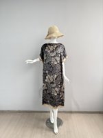 Robes maxi décontractées pour femmes, style ethnique africain, en soie, modestes, imprimées, en polyester, respirantes et légères