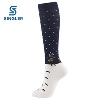 Chaussettes de compression de Noël pour le sport et la course, manchon de compression graduée pour mollets, hauteur genou, chaussettes de fêtes