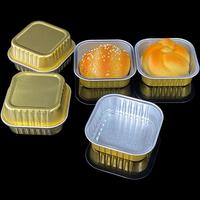 Contenants carrés en aluminium de qualité alimentaire, résistants aux hautes et basses températures, peuvent être chauffés directement au micro-ondes