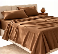 Ensemble de housse de couette en fibre de bambou 100% premium, tissage satiné, 400TC, certifié Oeko-Tex, taille Queen, ensemble de literie quatre pièces