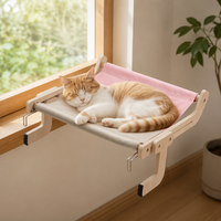 Lit pour chat suspendu à la fenêtre, hamac en bois, tapis respirant et chaud pour chat, nid pour animaux de compagnie, salon intérieur pour chats