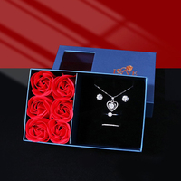 6 Bloem Hart Doos Tas Sieraden Ring Ketting Onsterfelijke Eeuwig Zeeprozen Doos Valentines Moeders Dag Cadeau