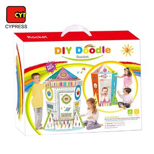 Özel DIY Doodle oyuncak karton roket Playhouse - Product Image 6