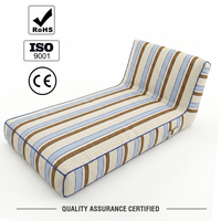 Chaise longue gonflable portable en tissu à rayures personnalisées pour piscine, transat aquatique pour bord de piscine