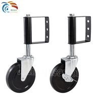 Roue pivotante robuste en fer et caoutchouc de 100 mm (4 pouces) avec ressort pour mobilier industriel et portails
