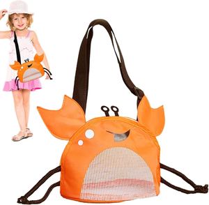 Nouveau sac de plage unisexe pour enfants en maille, forme crabe, en PVC, pour ramasser les coquillages et les jouets de sable, style messager - Product Image 3