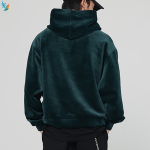 เสื้อฮู้ดดี้กำมะหยี่ทรงสลิมฟิต แฟชั่นสตรีทสไตล์คุณภาพสูง มีกระเป๋าหน้าอกขนาดใหญ่ ดีไซน์เรียบง่าย - Product Image 2