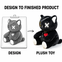Peluche personnalisée pour chat, directement de l'usine, à partir de vos illustrations, OEM ODM, poupée en peluche pour marques IP originales