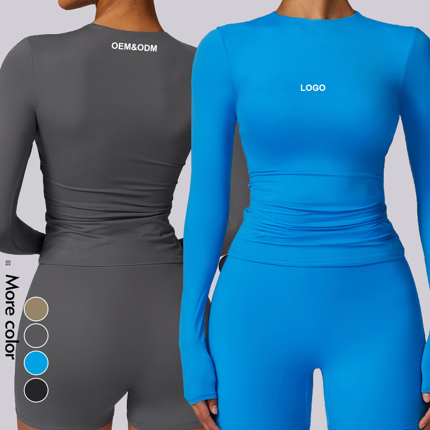 High Quality Nude Feeling Long Sleeves Slim Women Tank Top Quick Drying Breathable Gym Yoga Tops Fitness