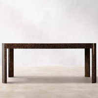 Bureau d'art moderne en bois massif écologique American Rh Furniture avec tiroirs, démontable et durable