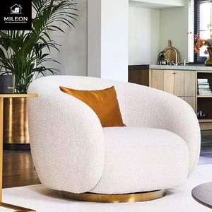 أريكة مفردة على الطراز الاسكندنافي كرسي بذراعين لطراز الفندق كرسي أريكة قماشي بسيط على شكل خاص بتصميم فردي وإطار خشبي مخصص - Product Image 3