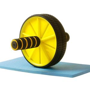 Ролик колеса Ab желтый синий полипропилен для домашнего фитнеса тренажерный зал упражнения для живота и живота с нескользящей ручкой - Product Image 5