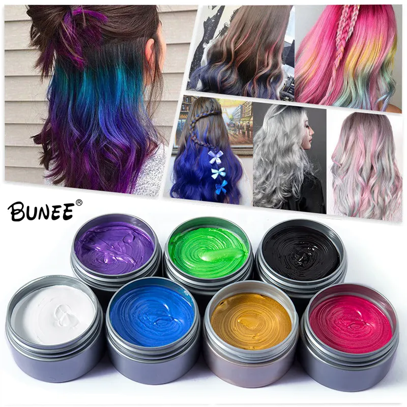 Benutzerdefinierte Marke Temporäre Ton Creme Farbe Wachs Haar Farbstoff Styling Party Haar Farbe Wachs